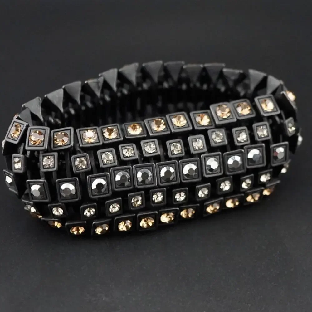Roxanne Assoulin Signed RA Amber Crystal Statement Cuff Bracelet 8